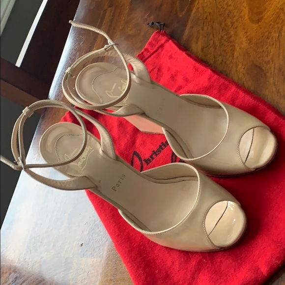 Christian Louboutin Patent Leather Leather Wedge - Picture 3 of 9